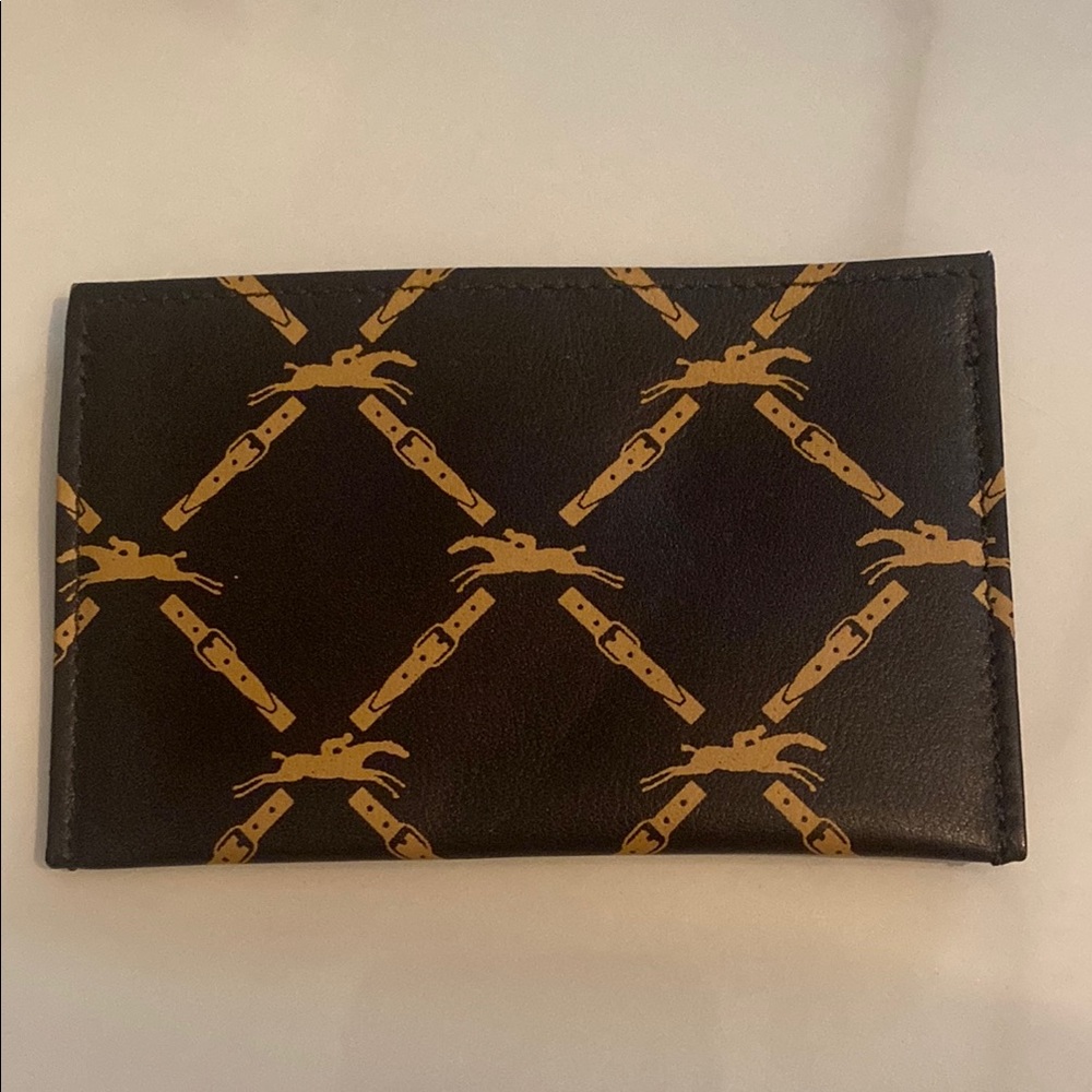 LONGCHAMP Black and Gold card Wallet